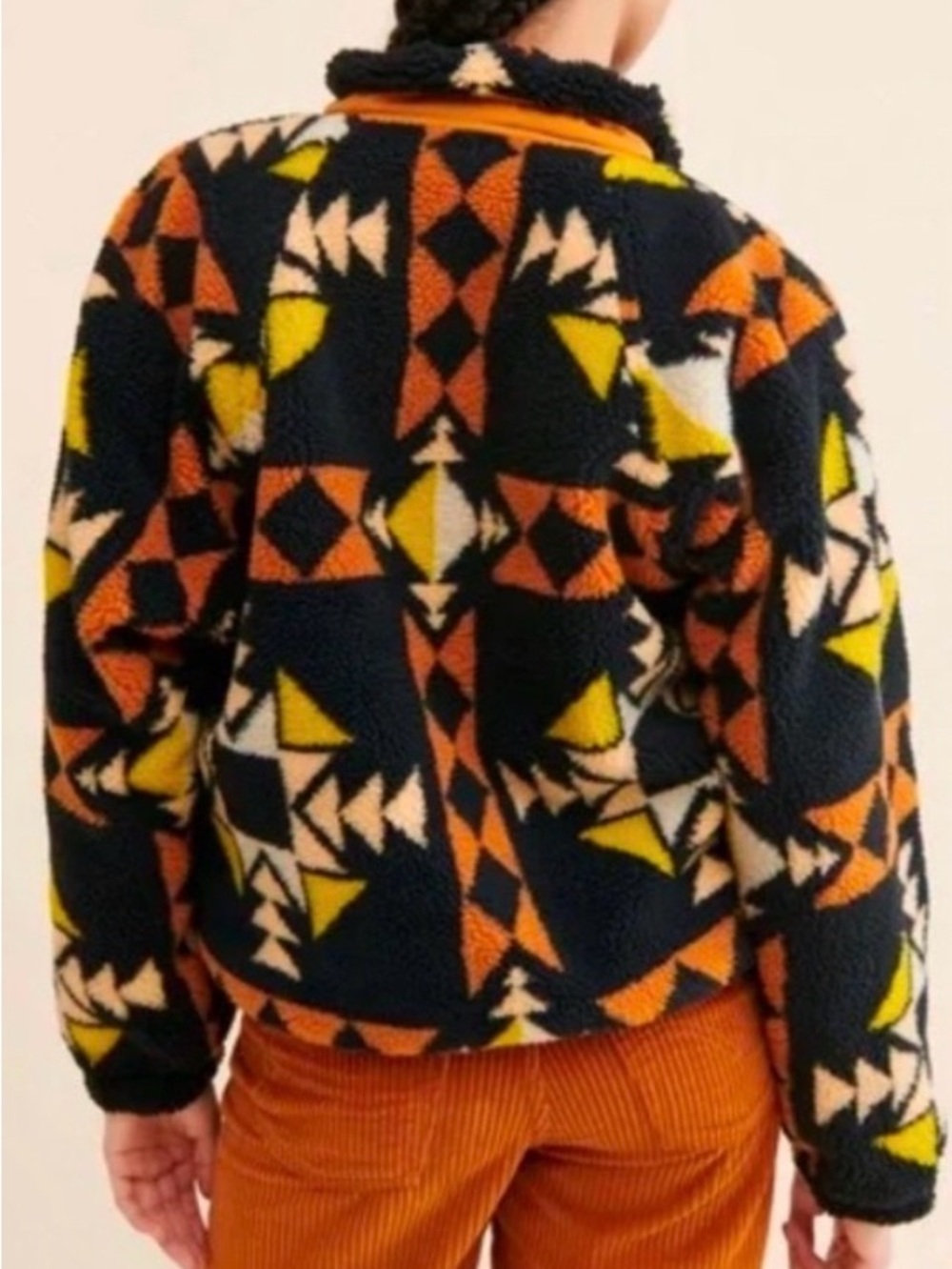 Free People Hit The Slopes Printed Fleece Jacket Night Sky Combo Large - Picture 14 of 14